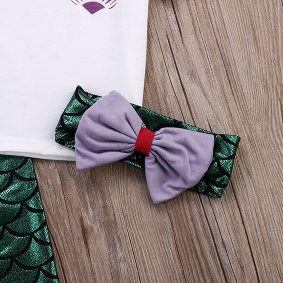 Infant Baby MERMAID Outfit - Top, Pants, Headband BRAND NEW Size 6M-12M - Picture 7 of 7